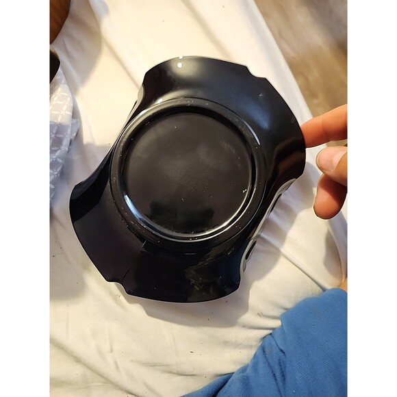 Vintage Black Amethyst Glass Handled Serving Plate 8" Mid-Century Tray - Picture 5 of 6